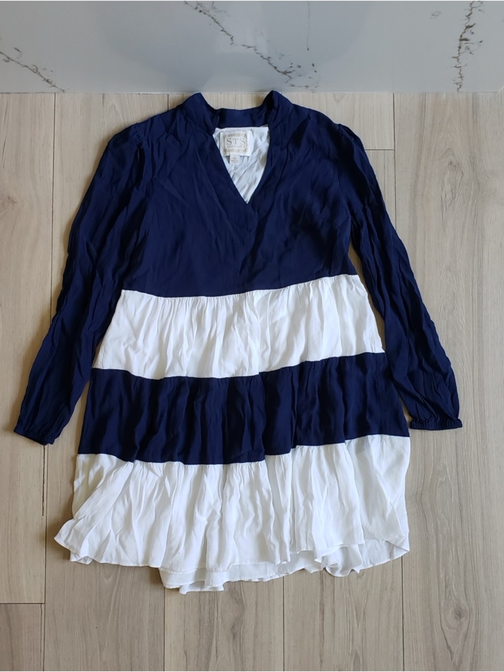 Sail to Sable Navy and White Branded Label Top Stitch